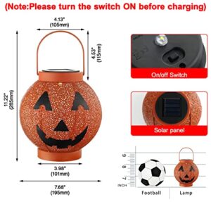 Halloween Pumpkin Hanging Solar Lights - 𝟮𝟬𝟮𝟯 𝗡𝗲𝘄𝗲𝘀𝘁 Retro Outdoor Waterproof Halloween Spooky Hanging Lights with Handle for Outdoor, Tree Decor, Garden or Yard, Outside Entryway, Porch