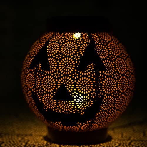 Halloween Pumpkin Hanging Solar Lights - 𝟮𝟬𝟮𝟯 𝗡𝗲𝘄𝗲𝘀𝘁 Retro Outdoor Waterproof Halloween Spooky Hanging Lights with Handle for Outdoor, Tree Decor, Garden or Yard, Outside Entryway, Porch