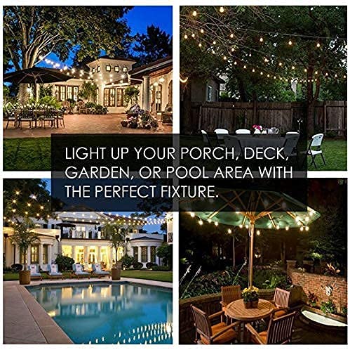 SUNTHIN Outdoor String Lights, 4 Pack 48FT Edison String Lights Commercial Grade with 11W Dimmable Bulbs for Patio, Garden, Backyard, Deck, Porch, Bistro, Cafe