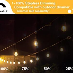 SUNTHIN Outdoor String Lights, 4 Pack 48FT Edison String Lights Commercial Grade with 11W Dimmable Bulbs for Patio, Garden, Backyard, Deck, Porch, Bistro, Cafe