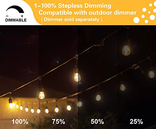 SUNTHIN Outdoor String Lights, 4 Pack 48FT Edison String Lights Commercial Grade with 11W Dimmable Bulbs for Patio, Garden, Backyard, Deck, Porch, Bistro, Cafe