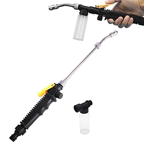 High Pressure Washer Wand, 2-in-1 Pressure Power Washer Spray Nozzle, Portable High Pressure Water Gun, Watering Sprayer Cleaning Tool for Car Washing or Garden Cleaning (11.8 in, with kettle)