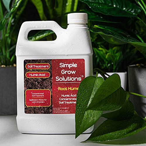 Simple Lawn Solutions Root Hume- Simple Grow Solutions - Concentrated Humic Acid - Liquid Carbon - Simple Grow Solutions- Natural Lawn & Garden Treatment - Plant Food Enhancer- Turf Grass Soil Conditioner (32 Ounce)