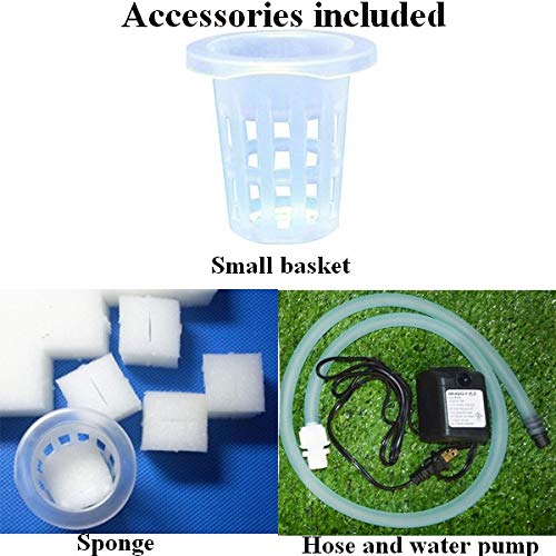 INTBUYING Wall-Mounted PVC Hydroponics Growing System 54 Plant Sites 6 Pipes Hydroponic Grow Kit Garden System Vegetable Tool with Pump