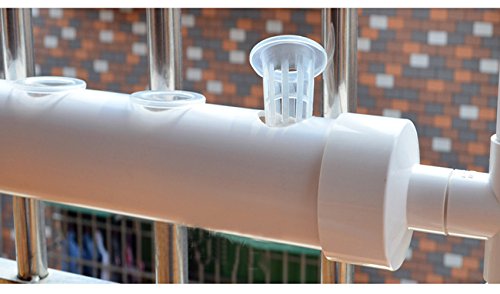 INTBUYING Wall-Mounted PVC Hydroponics Growing System 54 Plant Sites 6 Pipes Hydroponic Grow Kit Garden System Vegetable Tool with Pump