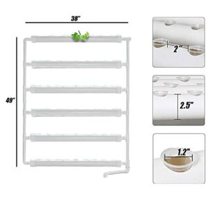 INTBUYING Wall-Mounted PVC Hydroponics Growing System 54 Plant Sites 6 Pipes Hydroponic Grow Kit Garden System Vegetable Tool with Pump