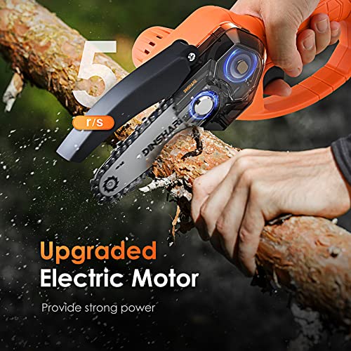 Mini Chainsaw - Cordless Electric 4 Inch Chain Saw W/ 20V 2000mAh Battery & Charger, Safety Lock & 90° Baffle, Handheld, Lightweight & Easy Carry For Outdoor Use - Tree/Branches/Wood Cutting/Trimming