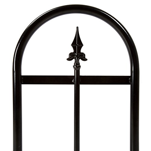 Pure Garden Alloy Steel 50-127 Fireplace Log Rack with Finial Design, Black