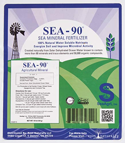 Root Naturally Sea-90 Ocean Mineral Organic Fertilizer - 10 Lb