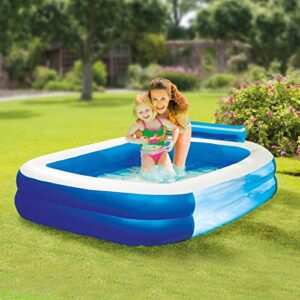 tp giant paddling pool blue and white, 195 x 145 x 40 cm – pool for the garden for kids 3+