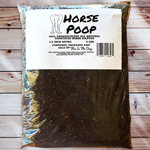 Horse Manure Garden Fertilizer, 100% Natural Aged Unpasteurized Composed and Sifted Plant Food by Horse Poop