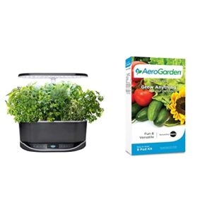 aerogarden bounty elite – indoor garden with led grow light, wifi and alexa compatible, platinum stainless & grow anything seed pod kit hydroponic indoor garden, 9-pod