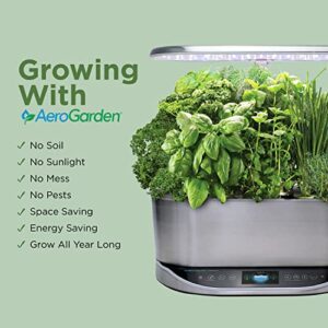 AeroGarden Bounty Elite - Indoor Garden with LED Grow Light, WiFi and Alexa Compatible, Platinum Stainless & Grow Anything Seed Pod Kit Hydroponic Indoor Garden, 9-Pod