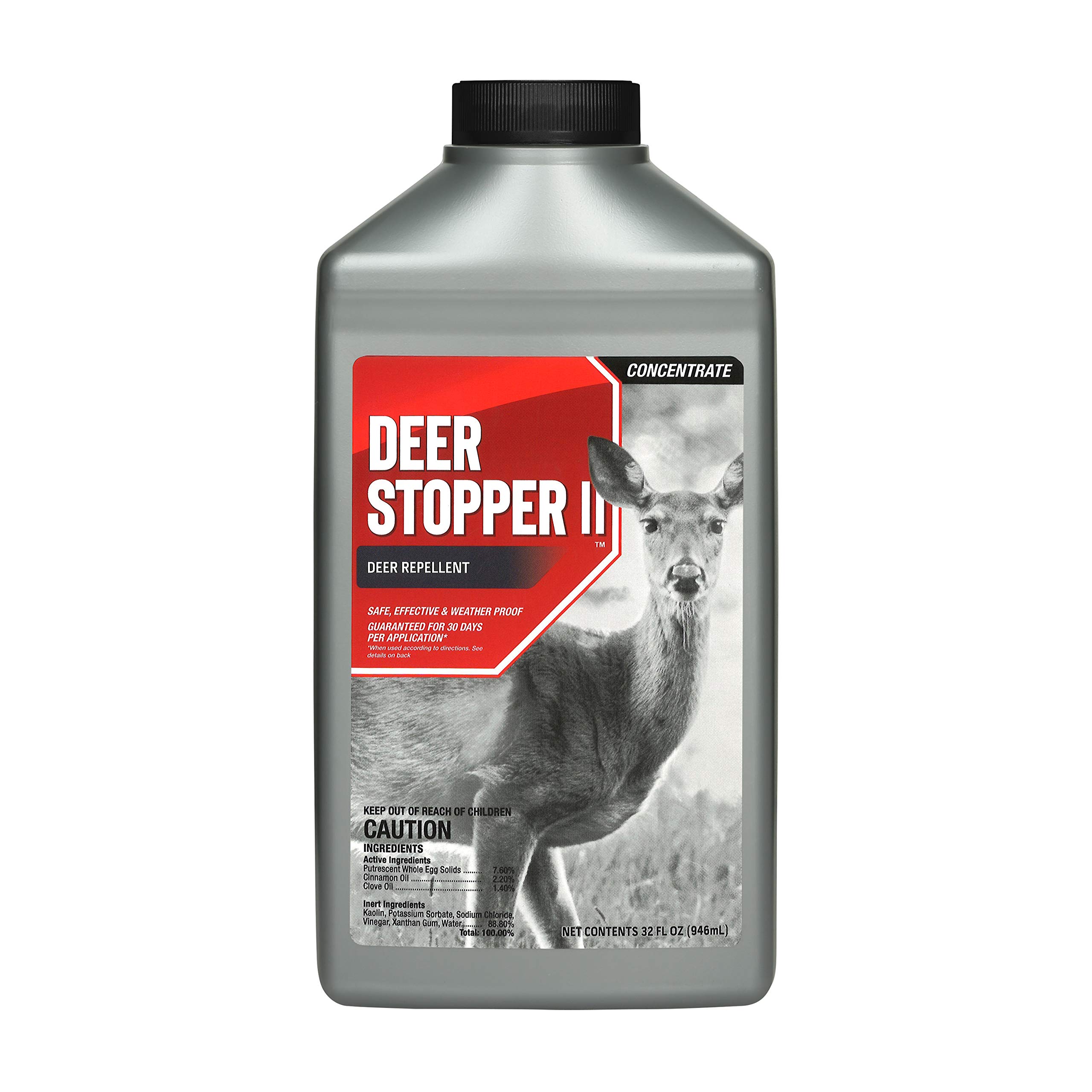 Deer Stopper II Garden Animal Repellent - Safe & Effective, All Natural Food Grade Ingredients; Repels Deer Elk, and Moose; Easy to Use, 32 fl. oz. Liquid Concentrate