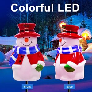 Perfume Christmas Pathway Lights Outdoor Decoration, Snowman Landscape Path Lights, Waterproof 3 in 1 Snowman Santa Reindeer Pathway Stake Lights for Patio, Yard, Garden, Lawn Decorations