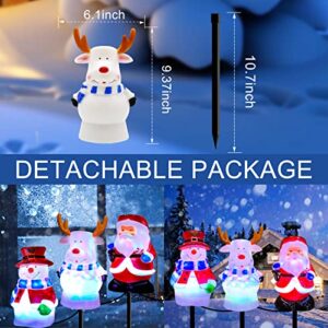 Perfume Christmas Pathway Lights Outdoor Decoration, Snowman Landscape Path Lights, Waterproof 3 in 1 Snowman Santa Reindeer Pathway Stake Lights for Patio, Yard, Garden, Lawn Decorations