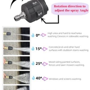 Short Wand Pressure Washer Gun Connect M22/14 Hose With 5-In-1 High Pressure Spray Nozzle，1/4 Inch Quick Connector For Power Car Wash Accessories Kit