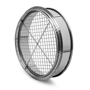 CLABBY ROUND LAKE Galvanized Iron Garden Sieve - Soil Sieves with 4 Interchangeable Mesh Sizes (3mm, 6mm, 9mm, 12mm) - Sifting Pan - Complete with Cotton Work Gloves