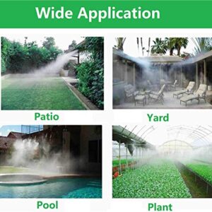 Daduleeh Outdoor Misting Cooling System,Misting Line,Brass Mist Nozzles for Patio Garden Greenhouse Outdoor Mister Trampoline for waterpark 10m