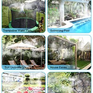 Tesmotor Misting System for Outside Patio, 59FT Misting Line + 21 Brass Nozzle Outdoor Misters for Cooling, Misting System for Patio Garden Lawn Pool Umbrella Trampoline