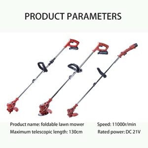 Walk-Behind Lawn Mowers Lawn Tool, Cordless Lawn Mower for Lawn, Yard, Garden, Shrub Trimming and Pruning (Red w/Batteries)