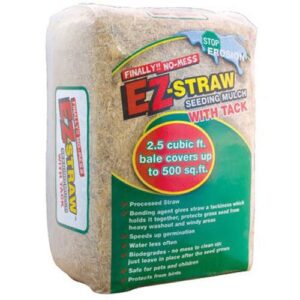EZ Straw Seeding Mulch with Tack - Biodegradable Natural Processed Straw – 2.5 CU FT Bale (Covers up to 500 sq. ft.), Multi