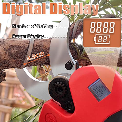 21V 1500mAh Electric Pruning Shears Cordless Rechargeable Power Pruner,Professional Electric Scissors for 40mm Cutting Branches,Power Garden tree trimmer ( Color : 2 Battery , Size : 3 Blade )