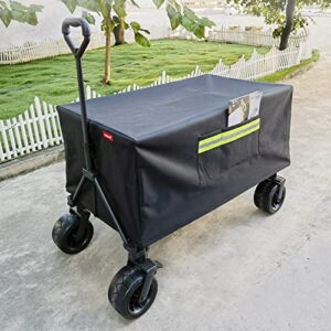 Mamiko Folding Waterproof Wagon Cart Cover, Garden Wagon Covers, 38" L x 22" W x 17" H,Waterproof, Water, Dust and Heat Insulation, Reflective Strip Cover(Cover only, Accessories not Included)