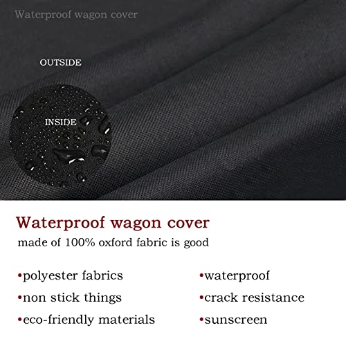 Mamiko Folding Waterproof Wagon Cart Cover, Garden Wagon Covers, 38" L x 22" W x 17" H,Waterproof, Water, Dust and Heat Insulation, Reflective Strip Cover(Cover only, Accessories not Included)