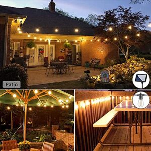 VMANOO Solar Powered 63Ft Outdoor String Lights Waterproof Commercial Grade S14 LED Patio Lighting for Outside Yard Gazebo Wedding Porch Garden Bistro Pergola Backyard Deck Hanging Balcony Decor