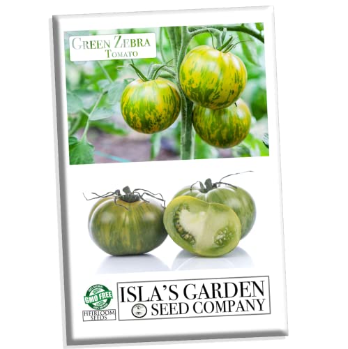 "Green Zebra" Tomato Seeds for Planting, 50+ Heirloom Seeds Per Packet, (Isla's Garden Seeds), Non GMO Seeds, Botanical Name: Solanum lycopersicum, Great Home Garden Gift