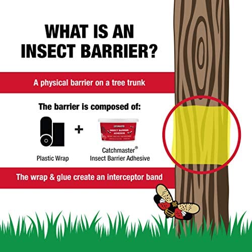 Tree Banding DIY Insect Adhesive Barrier Kit by Catchmaster - 1 Count 15 Oz Protective Sticky Trap, Ready for Use Outdoors. Glue Bug Weather-Proof Environment-Friendly Non-Toxic