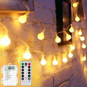 lchuang battery operated string lights 66ft 200leds – each 33ft 100leds 8 mode waterproof christmas fairy lights indoor outdoor hanging globe decorative lights for home party patio garden wedding