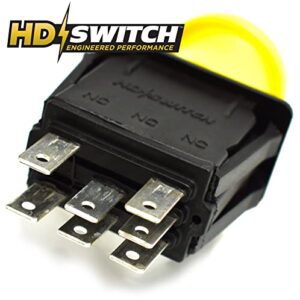 HD Switch Upgraded 10 AMP PTO Switch for Cub Cadet ZTX4 ZTX5 ZTX6 ZTXS Series 48 54 60 Lawn Mower & Garden Tractor Cutter Deck Electric Blade Clutch Engage Yellow Knob