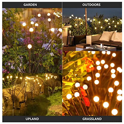 UgyDuky 4 Pack Firefly Lights Solar Outdoor 10LED Starburst Swaying Solar Lights Waterproof Solar Garden Lights for Pathway Yard Patio Landscape