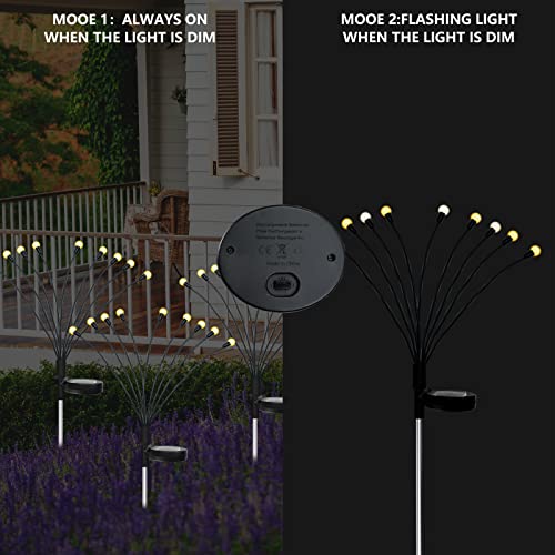 UgyDuky 4 Pack Firefly Lights Solar Outdoor 10LED Starburst Swaying Solar Lights Waterproof Solar Garden Lights for Pathway Yard Patio Landscape