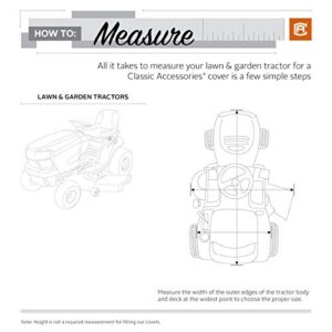 Classic Accessories StormPro Waterproof Heavy-Duty Tractor Cover, Fits tractors with decks up to 62"