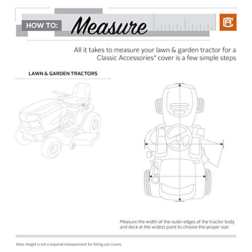 Classic Accessories StormPro Waterproof Heavy-Duty Tractor Cover, Fits tractors with decks up to 62"
