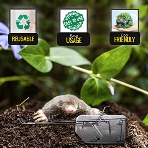 Cinch Deluxe Mole Trap Kit- Small (2 Packs) Heavy Duty, Reusable Rodent Trapping System, Weather Resistant, Outdoor Use - for Lawns, Gardens, Sports Fields, Ranches, Farm Lands, Yards and More