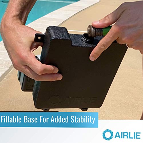 Airlie Pool Water Leveler, Patented, Included Stainless Steel Hose and Brass 90° Connector, Automatically Adjusts Pool Water Level, User Friendly Design (Black)