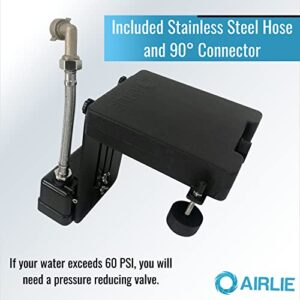 Airlie Pool Water Leveler, Patented, Included Stainless Steel Hose and Brass 90° Connector, Automatically Adjusts Pool Water Level, User Friendly Design (Black)