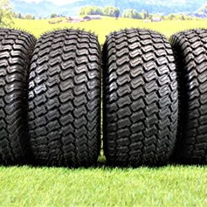 Matte Black Wheels with 18x9.50-8 4 Ply Turf Tires for Golf and Lawn and Garden Equipment (Set of 4)