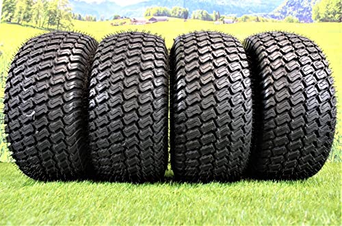 Matte Black Wheels with 18x9.50-8 4 Ply Turf Tires for Golf and Lawn and Garden Equipment (Set of 4)