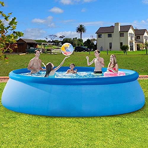 DPPAN Easy Set Swimming Pool, Inflatable Swimming Pools for Kids and Adults Above Ground Family Inflatable Swimming Pool, for Backyard Garden Patio,Blue_15ft x 33in