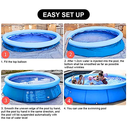 DPPAN Easy Set Swimming Pool, Inflatable Swimming Pools for Kids and Adults Above Ground Family Inflatable Swimming Pool, for Backyard Garden Patio,Blue_15ft x 33in