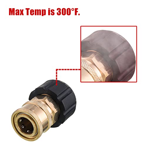 FIXFANS Pressure Washer Quick Connect Fitting, Pressure Washer Adapter Set Quick Connect Kit, M22 14mm to 3/8 Quick Connect, 5000PSI (M22-14mm)