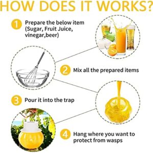 Wasp Traps Outdoor Hanging, Yellow Jacket Killer, Solar Powered Bee Trap Outdoor, Wasp Repellent Outdoor, Reusable Bee Catcher Hornet Trap for Trapping Hornet, Bee, Insects