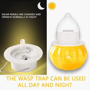 Wasp Traps Outdoor Hanging, Yellow Jacket Killer, Solar Powered Bee Trap Outdoor, Wasp Repellent Outdoor, Reusable Bee Catcher Hornet Trap for Trapping Hornet, Bee, Insects