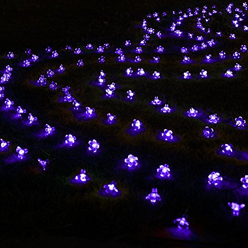 Kyson Solar Fairy String Lights 21ft 50 LED Purple Blossom Decorative Gardens, Lawn, Patio, Christmas Trees, Weddings, Parties