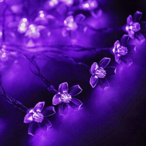 Kyson Solar Fairy String Lights 21ft 50 LED Purple Blossom Decorative Gardens, Lawn, Patio, Christmas Trees, Weddings, Parties